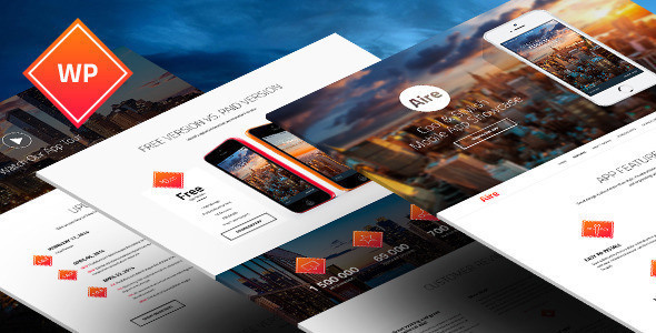 Aire - Mobile App Landing Page WordPress Theme