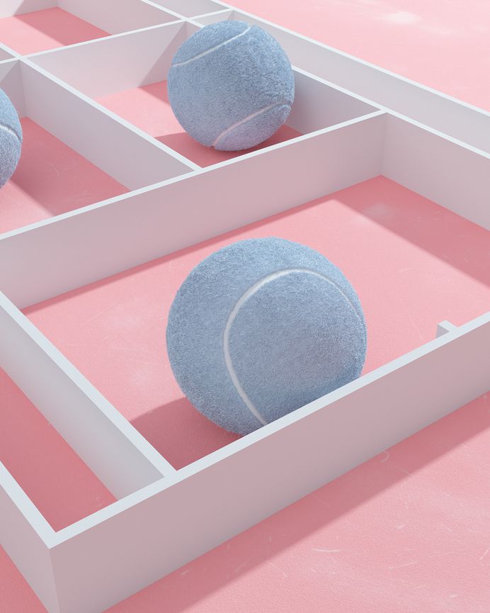 Tennis, from molistudio #surreal #minimalism #pastel #3D #graphic #sport