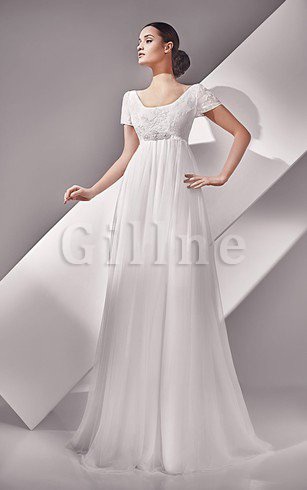 Abito da Sposa a Riva A Terra con Manica Corte con Bottone Vintage