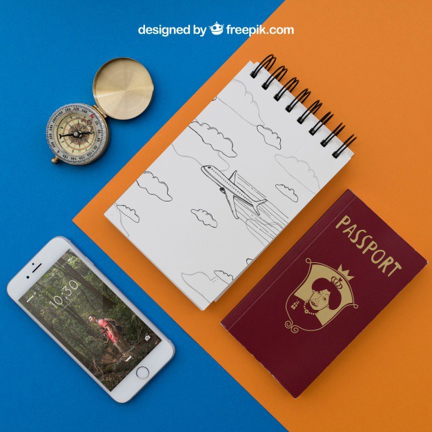 Travel items with notepad Free Psd. See more inspiration related to Mockup, Travel, Summer, Paper, Smartphone, Mock up, Drawing, Compass, Adventure, Decorative, Tourism, Vacation, Trip, Holidays, Passport, Notepad, Journey, Up, Traveling, Items, Composition, Mock, Summertime and Touristic on Freepik.