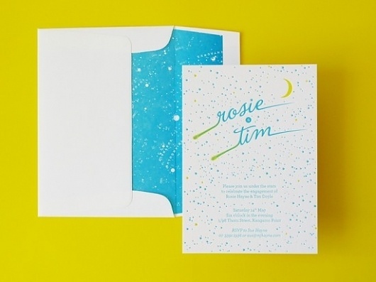 Constellation Letterpress Engagement Party Invitations | Oh So Beautiful Paper #cards #wedding