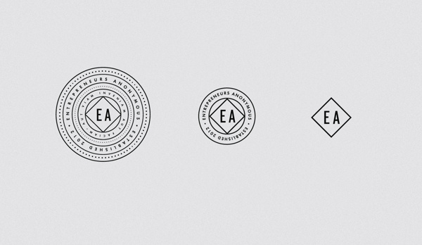 Entrepreneurs Anonymes #circle #secret #branding #montreal #entrepreneurs #crest #quã©bec #anonymous #logo #monochrome #meet-up #bar #linear #dotted #emblem #minimalist #society #montrã©al #typography