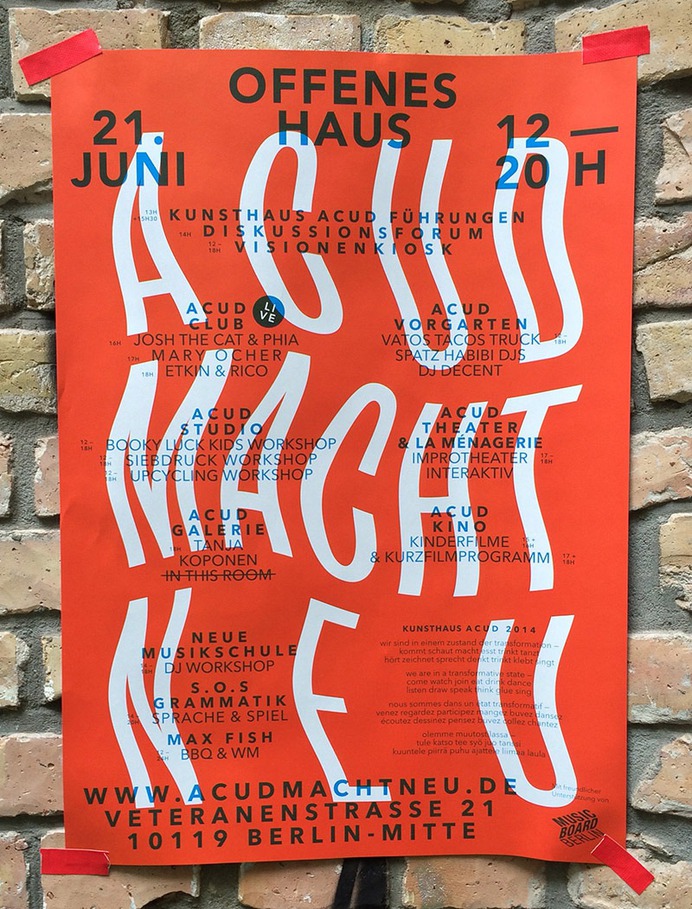 postersofberlin: " Offenes Haus Kunsthaus Acud – found in Prenzlauer Berg "