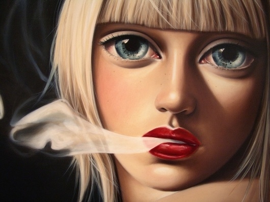Oil Paintings by Sas Christian | Best Bookmarks #face #smoke #painting #oil