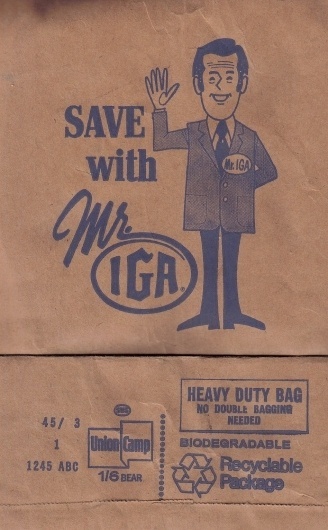 All sizes | Save with Mr IGA grocery bag - 1970s | Flickr - Photo Sharing!