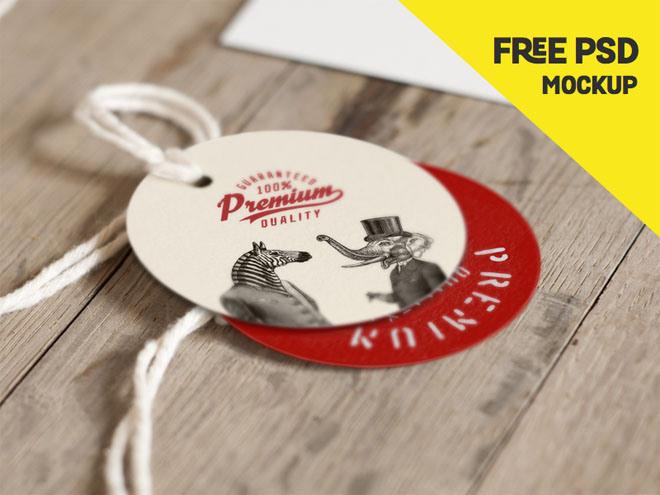 Free Round Label Mockup PSD
