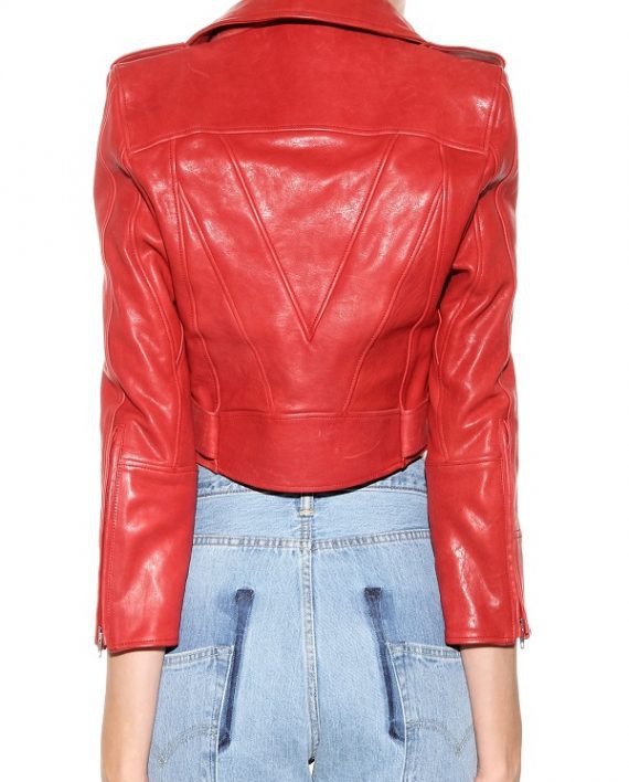 Bebe Rexha The Way I Are Red Leather Jacket (10)