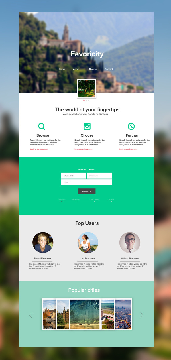 Favorite city UI on Behance #ui