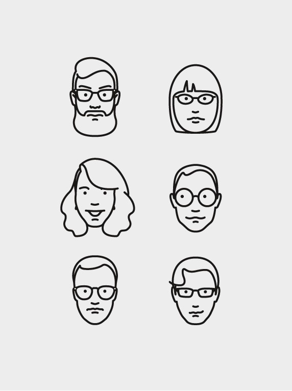 mkn design – Michael Nÿkamp. If you would like to be iconized – like pictured – please contact me (miken@mkn-design.com) for more #line #faces #illustrations #charactertures #facebook #art #drawing #friends
