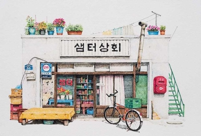 Me Kyeoung Lee Spends 20 Years Sketching South Korean Convenience Stores