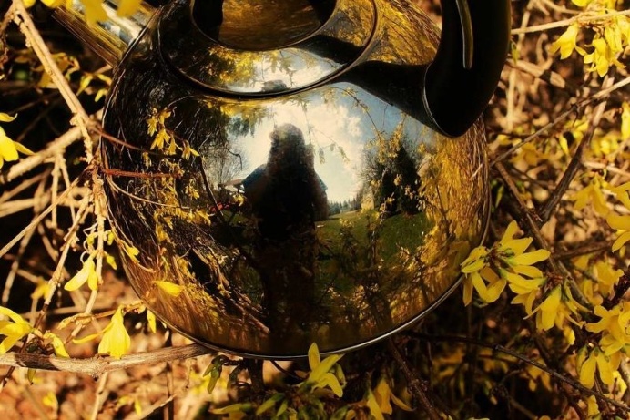 The Tea Kettle Adventures: Reflected Self-Portraits by Esha Biswas