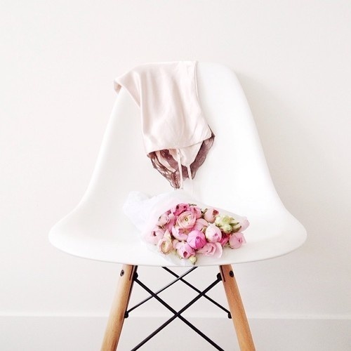 Likes | Tumblr #pink #chair #white #flowers