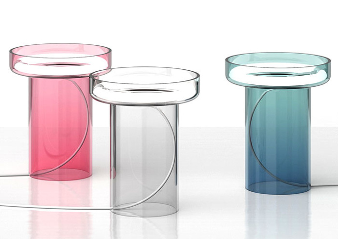 Table Lamp that Emphasizes the Circular Fluorescent Light - InteriorZine