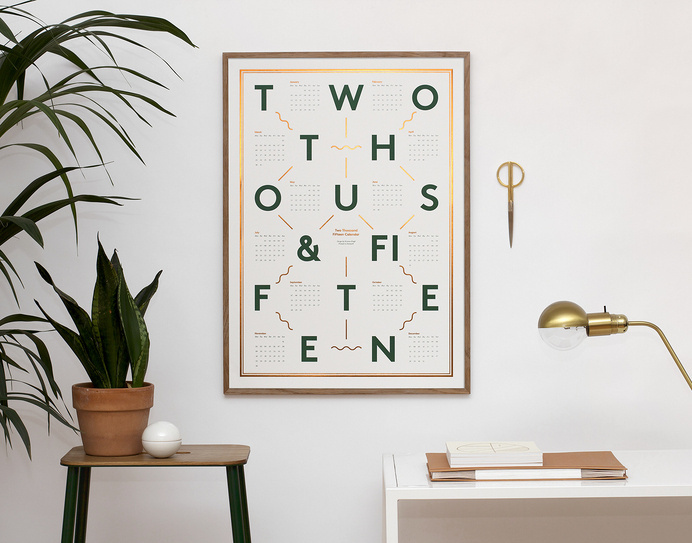 Kristina Krogh Studio #calendar #2015 #gold leaf #typography