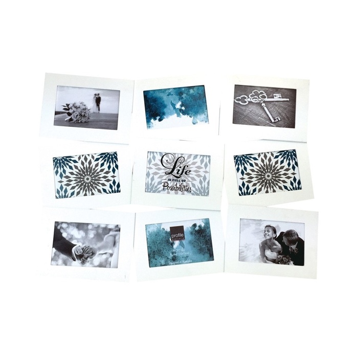 Collage Photo Frame - White Air Float, 4 cm x 15 cm - Set of 9 photos