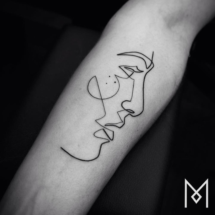Minimalistic One Line Tattoos By Mo Gangi