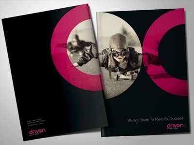 Dribbble - Driven Marketing. Corporate Brochure by Higher #circle #folder