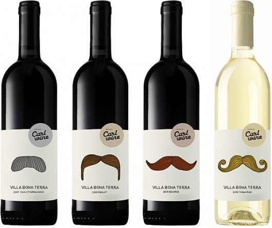 Carl Wine : monkeyboy #packaging #wine #mustache