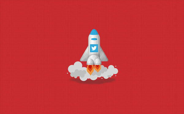 Tweet Rocket #red #icon #design #orange #icons #rocket #tweet #blue #grey