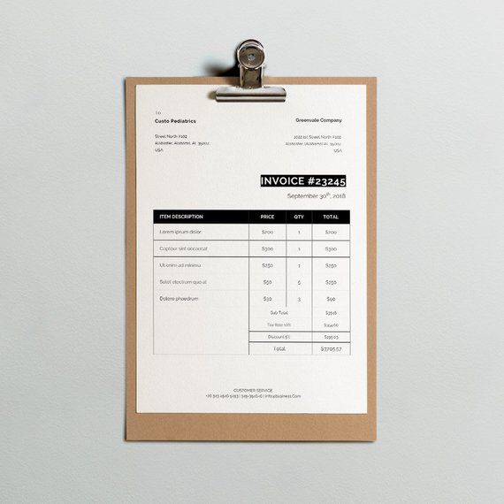 Formal Invoice Template Invoice Template Classic Invoice | Etsy