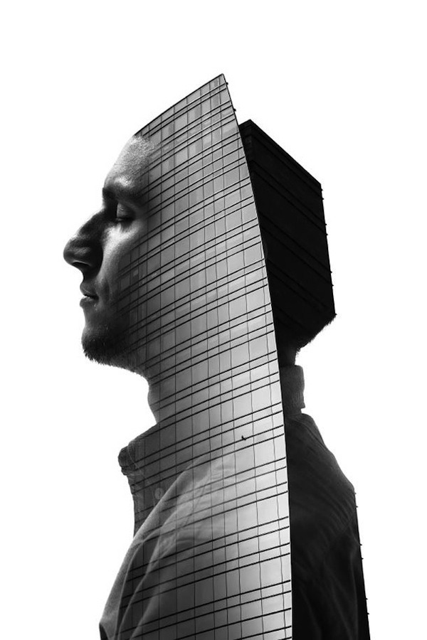 Dreamlike Double Exposure Shots That Blend People And Milan's Buildings - DesignTAXI.com
