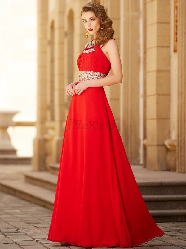 A-Line Prinzessin Normale Taille Reißverschluss Abendkleid mit Schaufel Ausschnitt
