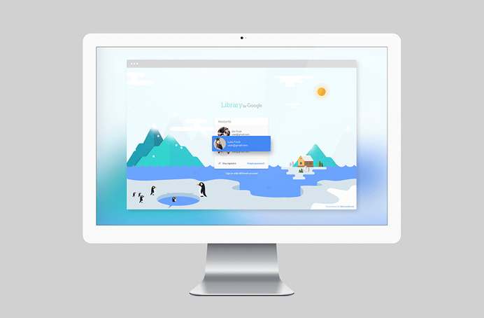 #google #library #website #illustration