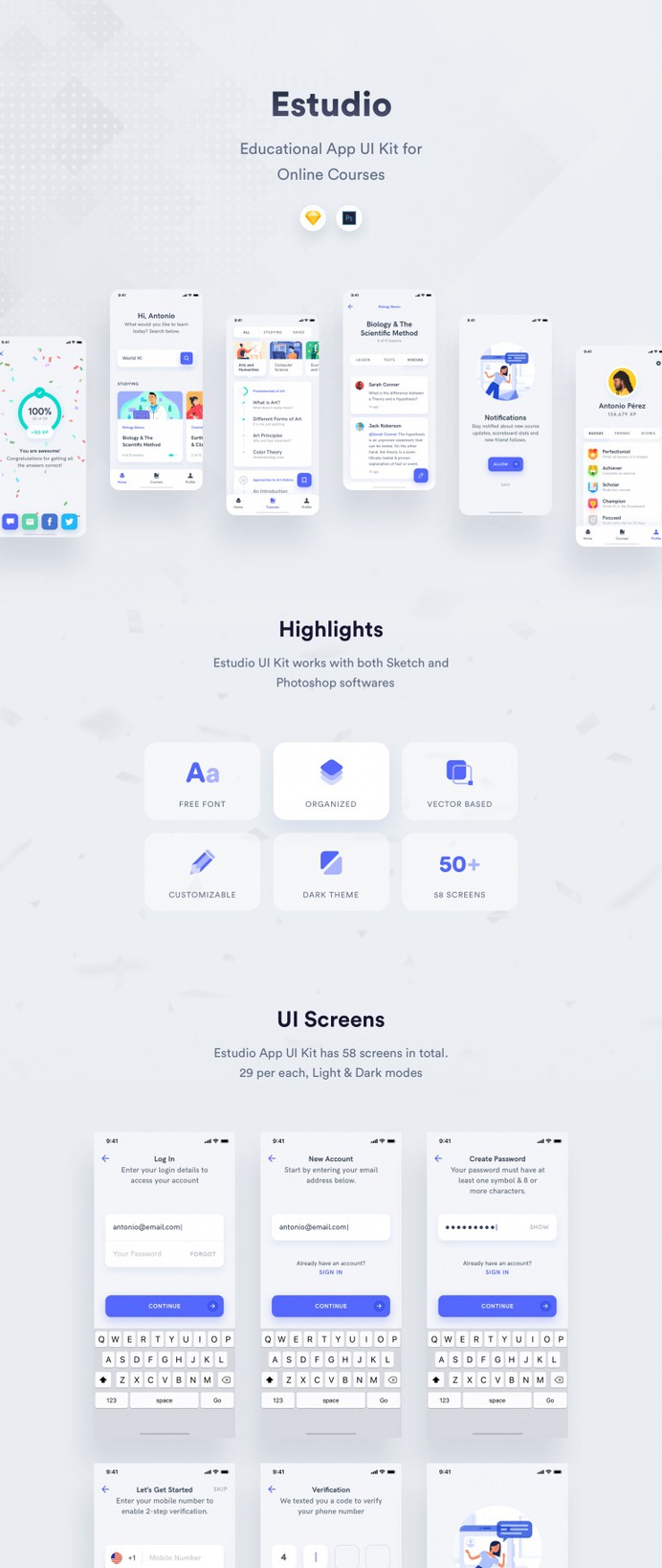 Estudio Mobile App UI Kit