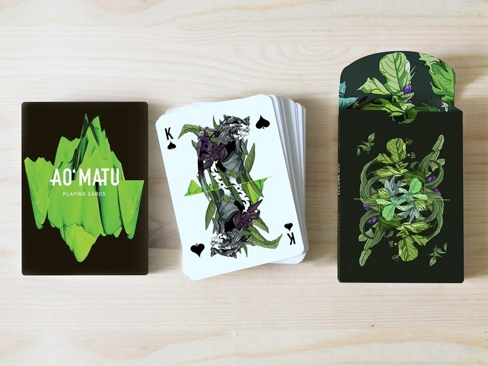 AO MATU design playing cards by Nastya KFKS. Floral and tropical design with great characters. #tropical #cards #graphic #playing #design #nastyakfks #illustration #characters