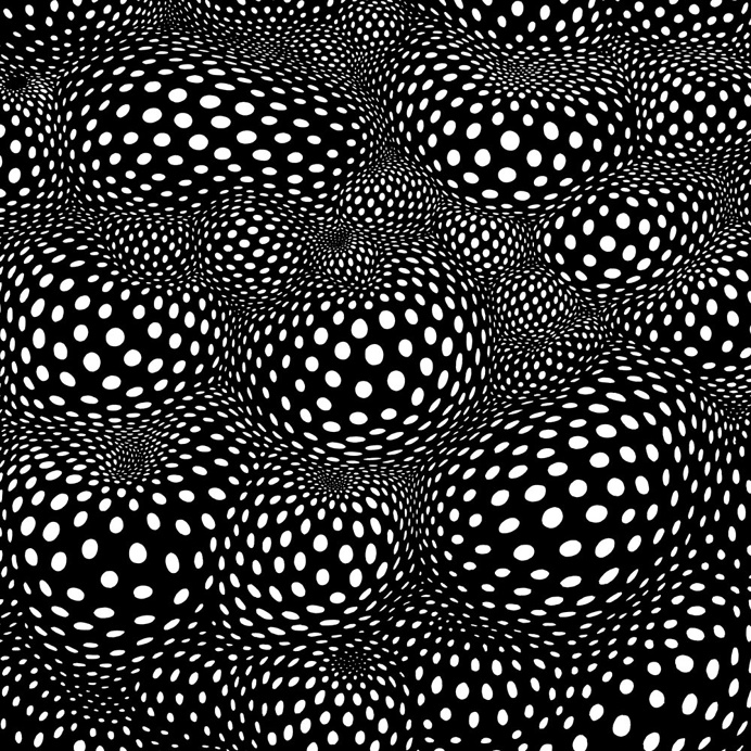 Trippy Pattern Black White Infinite Tapestry Round
