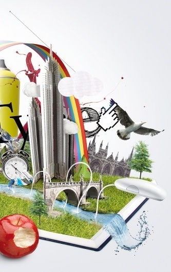 Food for Mind on the Behance Network #photomontage #layout