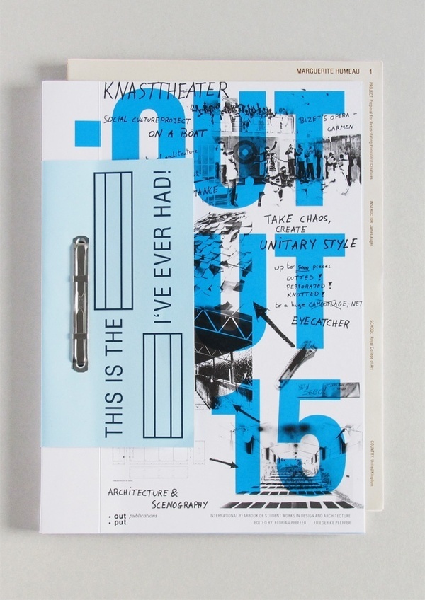 Output 15 catalogue #typography #blue #graphic #sans serif #catalogue #block #cover design