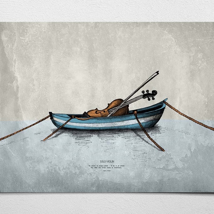 #solo violin #beige #poster #wallart #violin #henry miller #artist