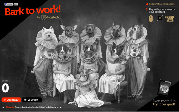 Bark to work #interactive #red #dogs #ui #sound #webdesign