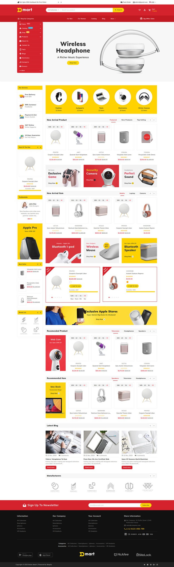 #Dmart - #Shopify #Multipurpose #Responsive #Theme | #TemplateTrip #eCommerce #Website #Design