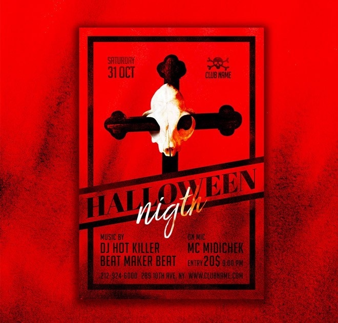 Red Halloween Night Flyer Template