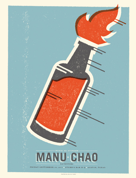 GigPosters.com - Manu Chao #gigposter #screenprint
