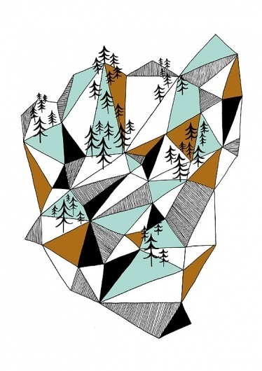 Geometric mountain print by depeapa on Etsy #ideas #illustration