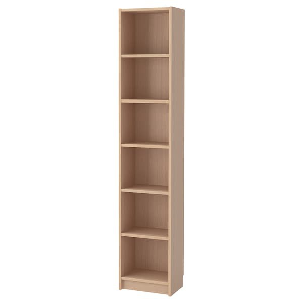 BILLY Libreria, impiallacciato rovere mord bianco, 40x28x202 cm