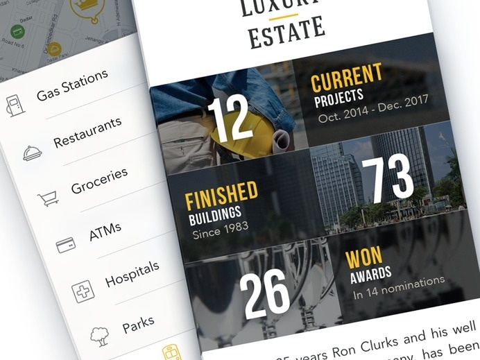 iPhone App Design by http://ramotion.com #user #flat #dribbble #ux #ramotion #design #interface #ui #experience #app #mobile #real #behance #estate #gui