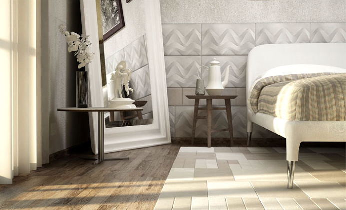 Leather Tiles That Wraps Gently the Bedroom - #bedroom, #interior, #decor, #floor,