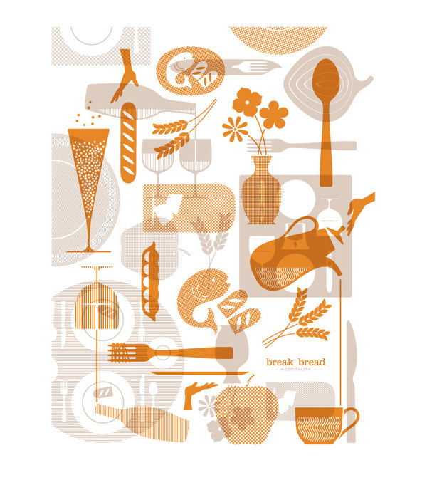 Break Bread Hospitality : Nathan Hinz #silhouettes #overlay #branding