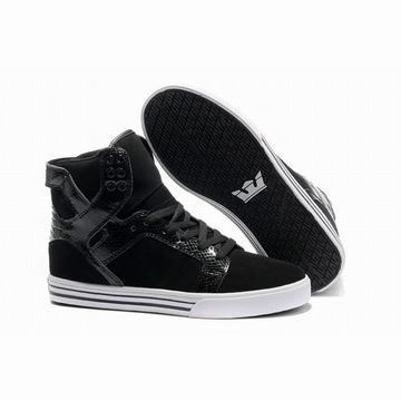 womens supra skytop high tops black leather suede #fashion