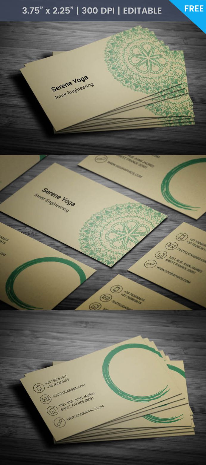 Free Lotus Flower Business Card Template