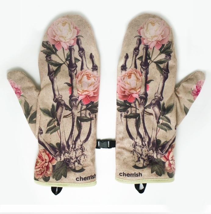 CHERRISH - RÄ™kawiczki Zimowe CHERRISH KoÅ›ci Peonie #accesories #gloves #fashion