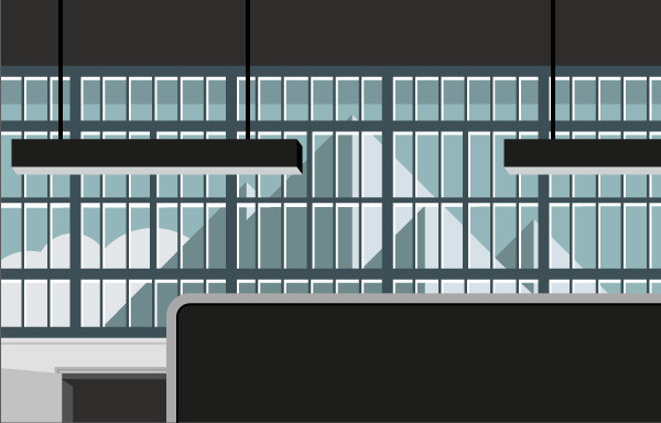 My view #mountain #view #door #office #space #kostis #illustration #desk #indoors #sotirakos #horizon #light #mac