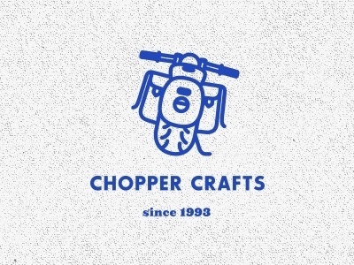 Dribbble - Chopper Crafts Logo by Janos Koos #motorbike #chopper #vintage #logo #blue