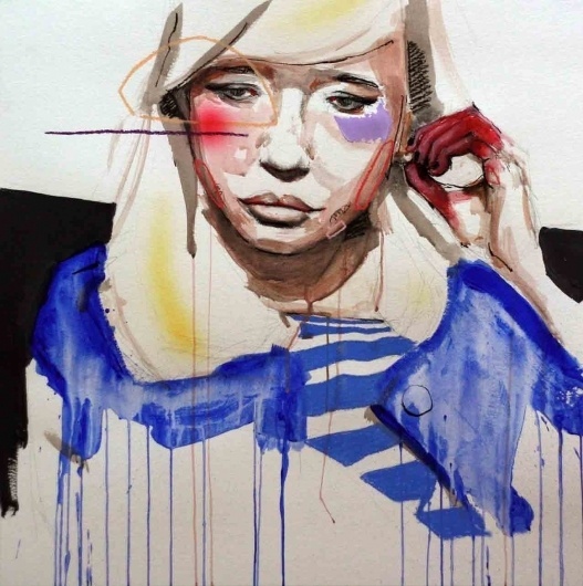PAPER FACES : Lou Ros #70x70cm #acrylicpastel #louros13h31 #paper