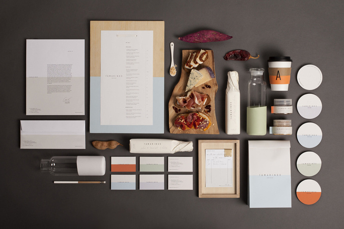 Logo, menu, print and packaging designed by La Tortillería for Spanish kitchen and bar Tamarindo #branding