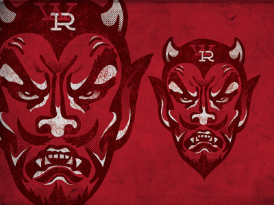 Two #retro #texture #devil #illustration #football